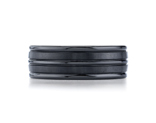 Ceramic 8mm Satin and High Polish Wedding Ring